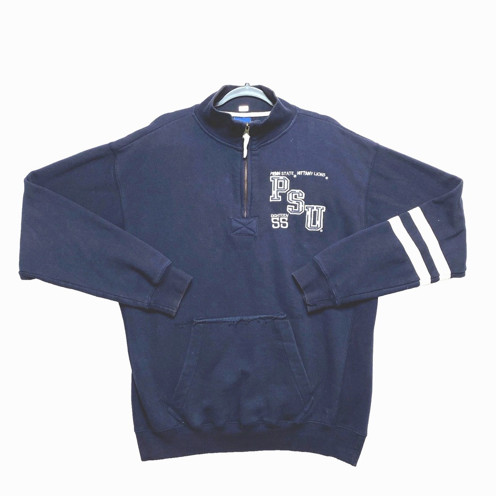 Penn State Sweatshirt Mens Large Navy Nittany Lions 1/4 Zip Pullover